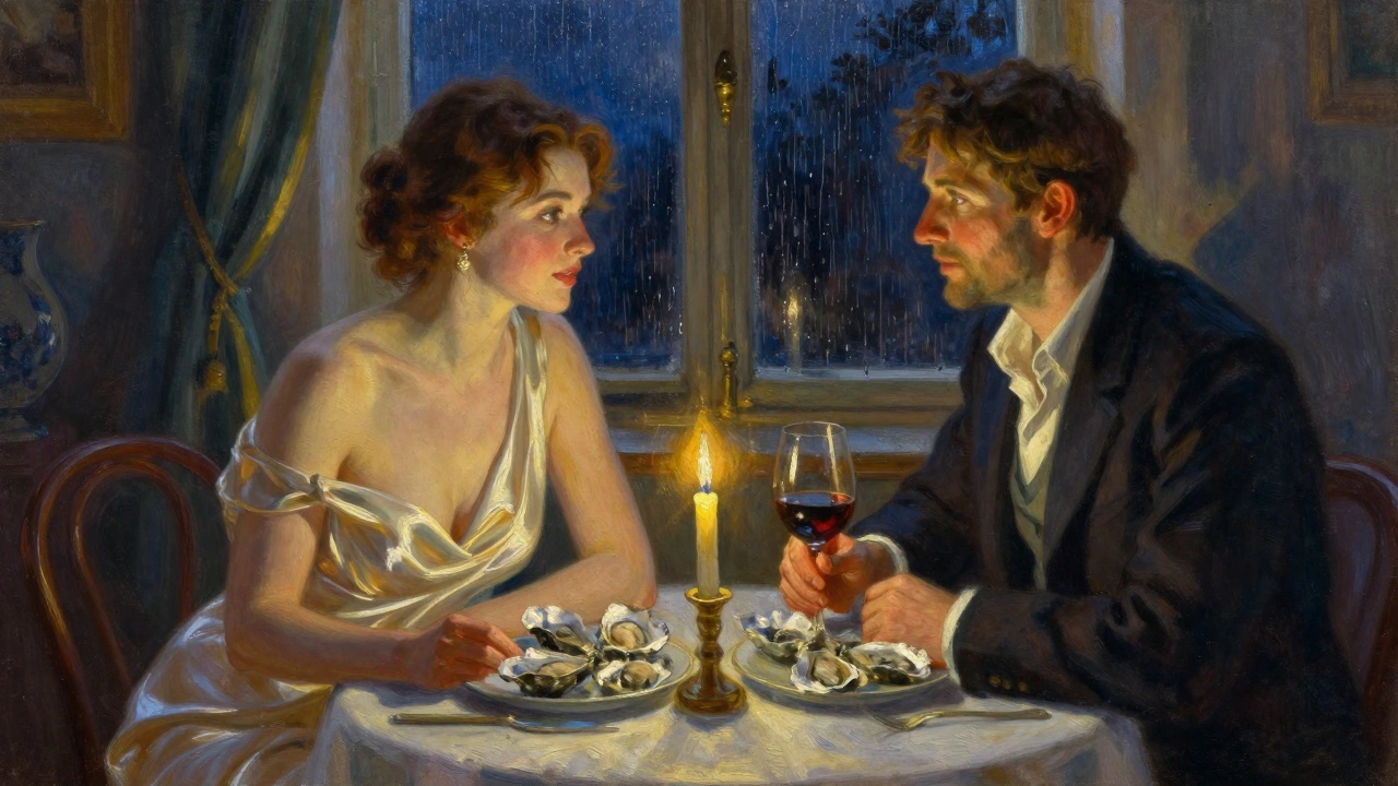 A couple sharing dinner by candlelight, exuding quiet elegance and connection.