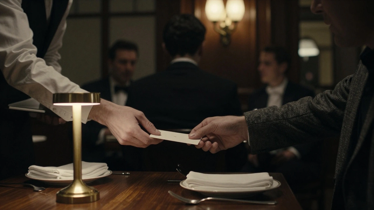 A private club in Mayfair where a card is passed discreetly between napkins at night.